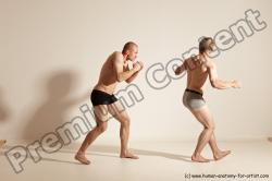 Underwear Martial art Man - Man White Moving poses Athletic Short Blond Dynamic poses Academic